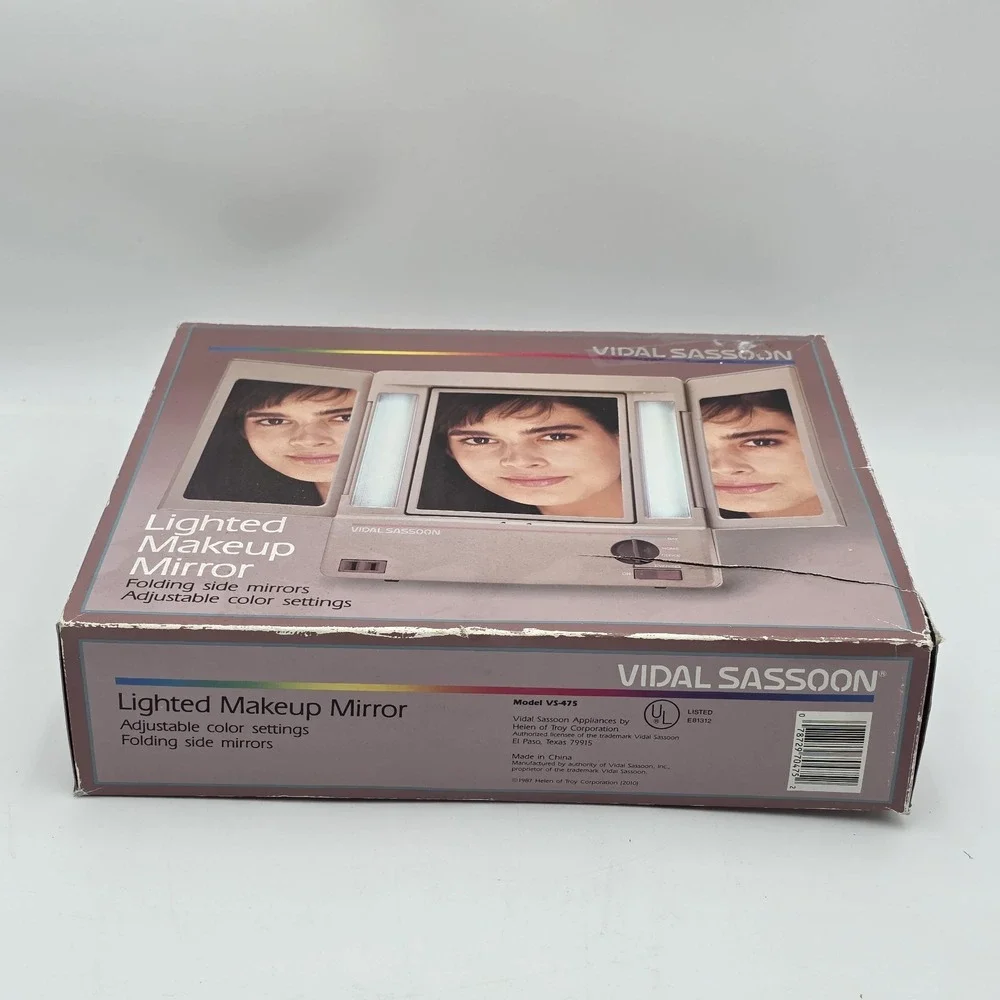 Vintage‎ Vidal Sassoon 3 Sided 4 Way Light Up Makeup Mirror Model VS475 Works